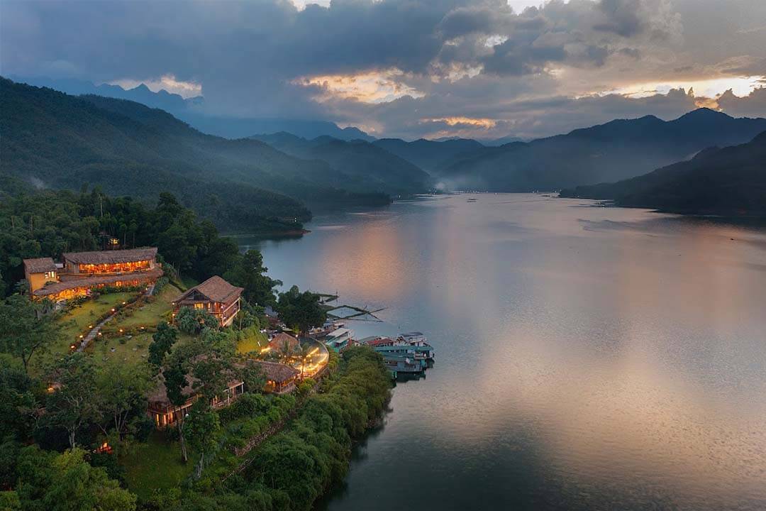 Overview from above of Mai Chau Resort